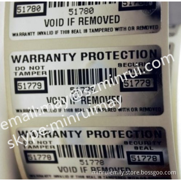 Tamper Proof Security Void Label,silver Warranty Void Stickers,warranty Open Void Sticker 